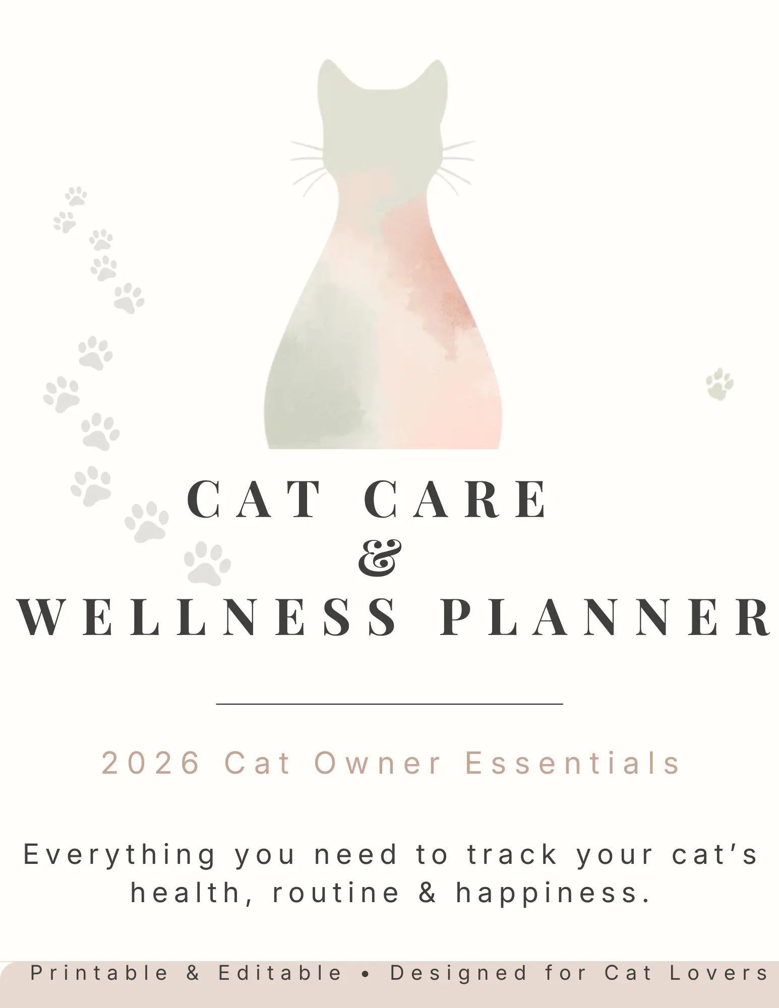 2026 Cat Care & Wellness Planner — Track Health, Routines & Happy Memories - Cozynest Pet