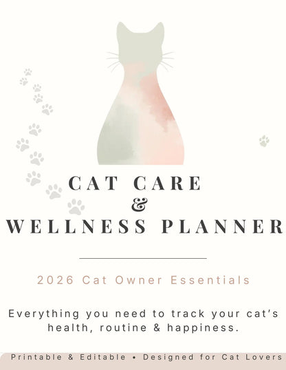 2026 Cat Care & Wellness Planner — Track Health, Routines & Happy Memories - Cozynest Pet