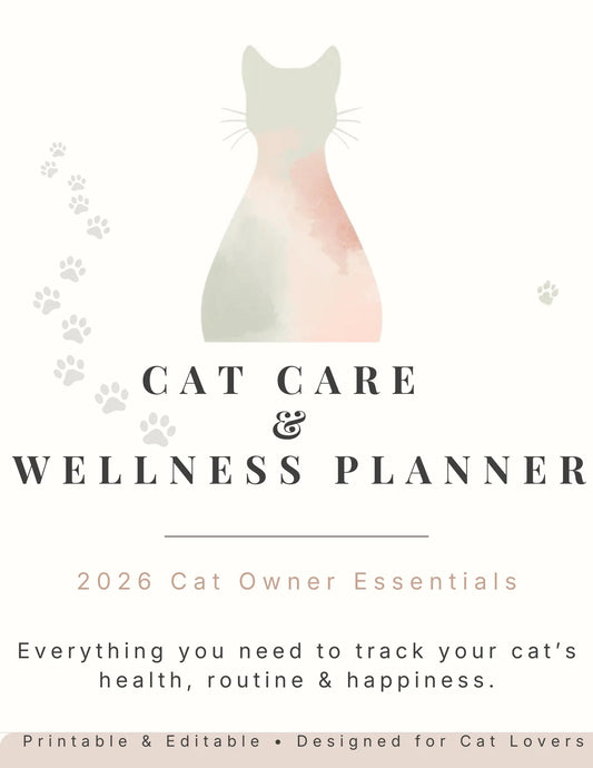 2026 Cat Care & Wellness Planner — Track Health, Routines & Happy Memories - Cozynest Pet