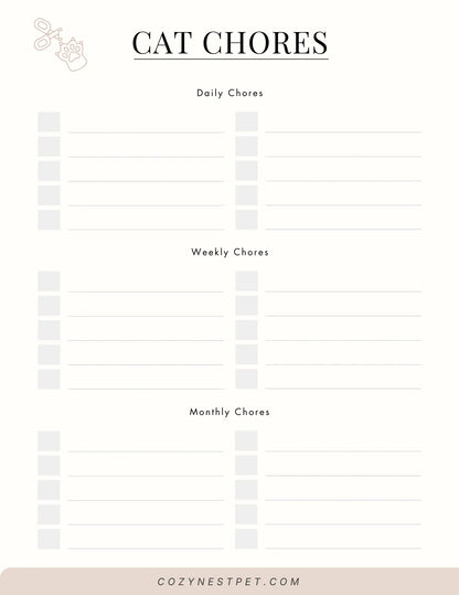 2026 Cat Care & Wellness Planner — Track Health, Routines & Happy Memories - Cozynest Pet