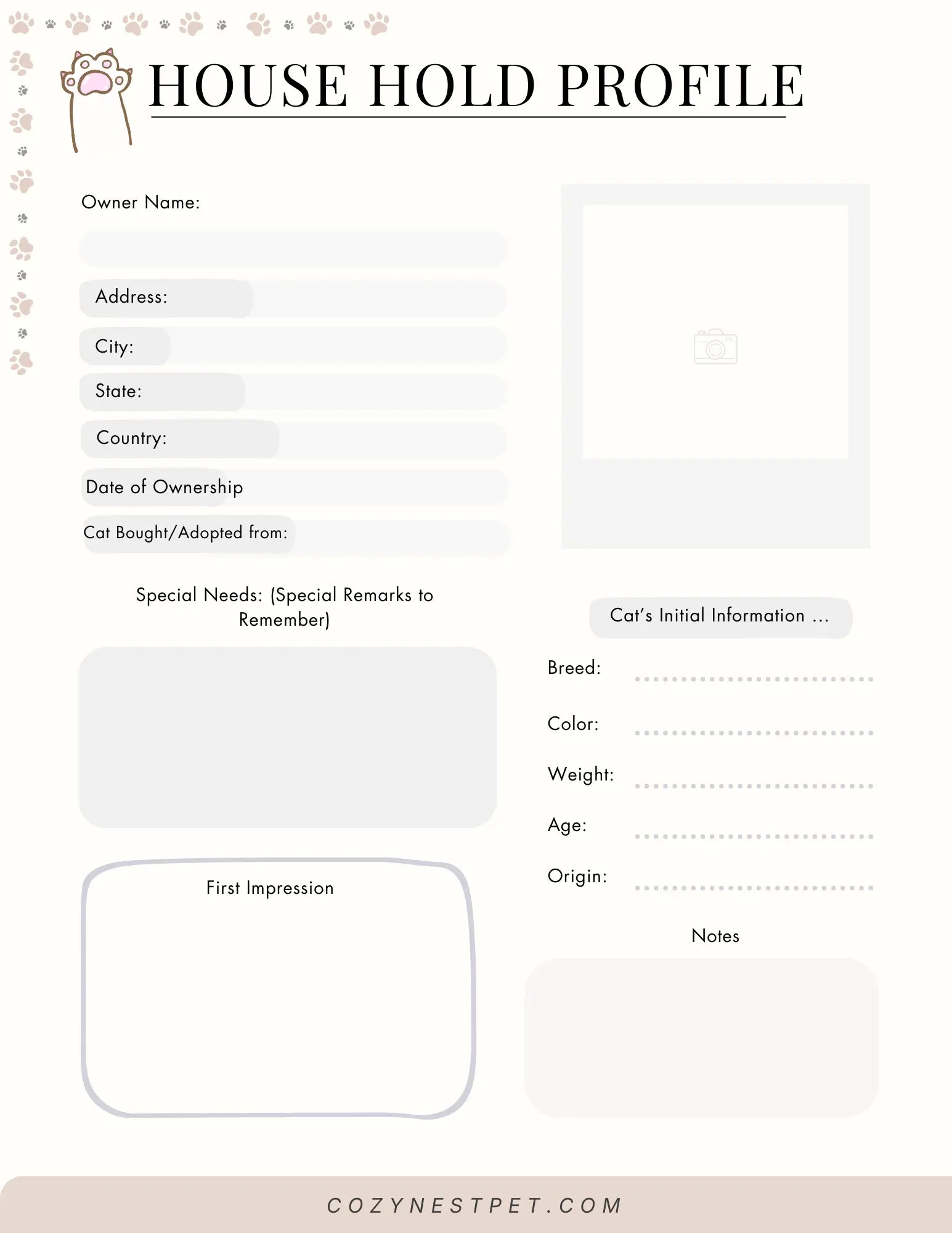 2026 Cat Care & Wellness Planner — Track Health, Routines & Happy Memories - Cozynest Pet