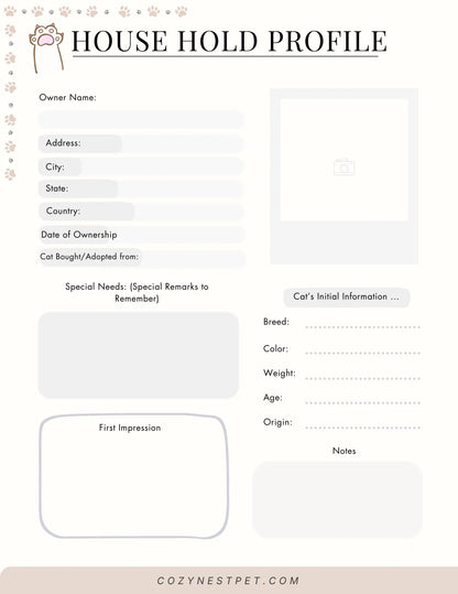 2026 Cat Care & Wellness Planner — Track Health, Routines & Happy Memories - Cozynest Pet