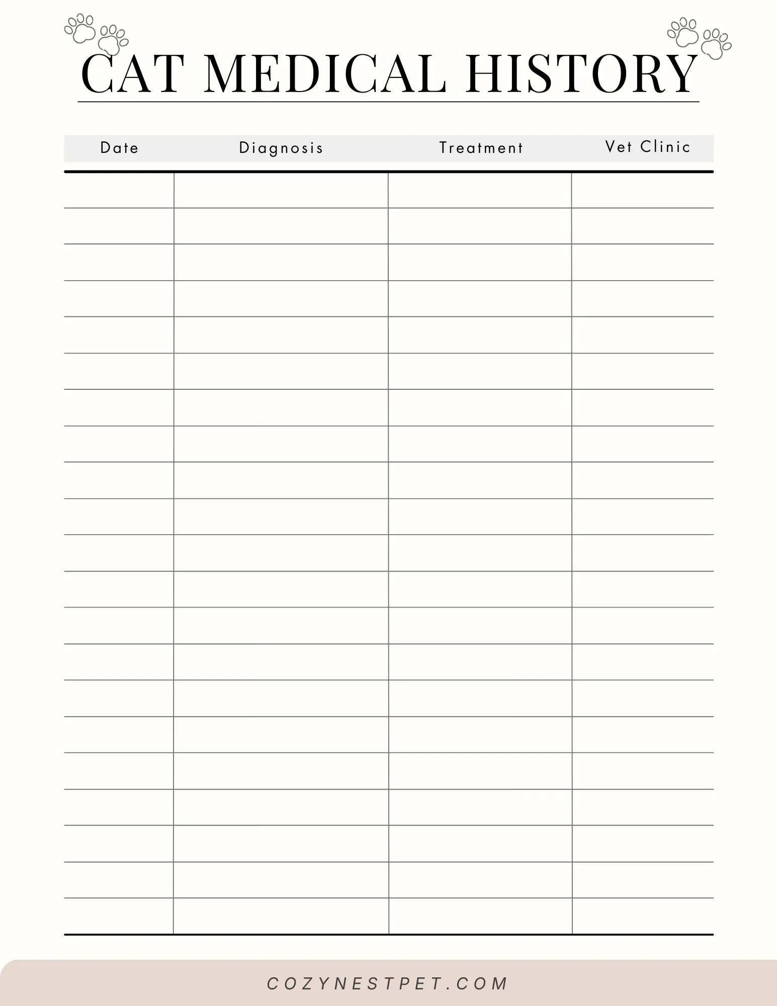 2026 Cat Care & Wellness Planner — Track Health, Routines & Happy Memories - Cozynest Pet