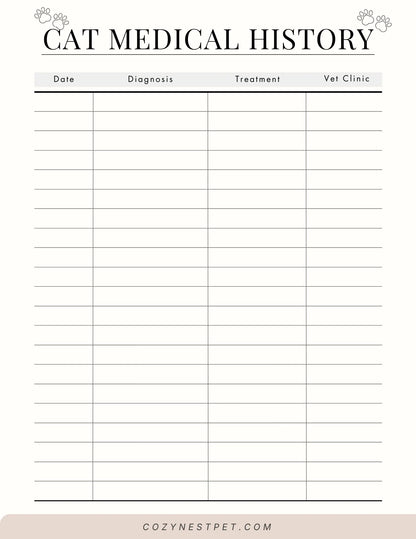 2026 Cat Care & Wellness Planner — Track Health, Routines & Happy Memories - Cozynest Pet