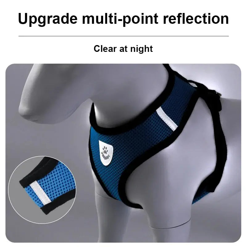 No Pull Breathable Mesh Dog & Cat Harness with Leash – Reflective & Adjustable Cozynest Pet