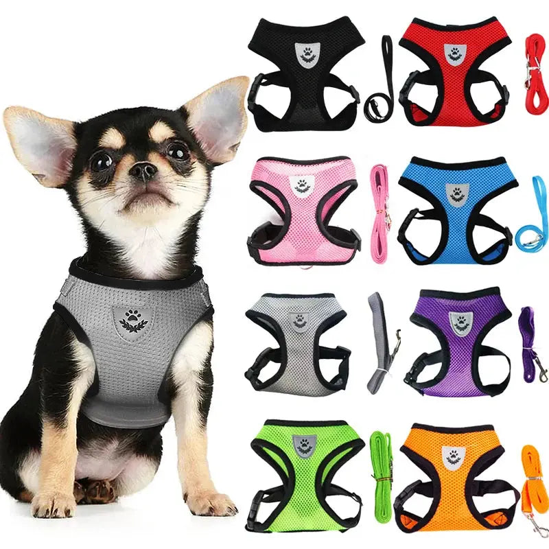 No Pull Breathable Mesh Dog & Cat Harness with Leash – Reflective & Adjustable Cozynest Pet
